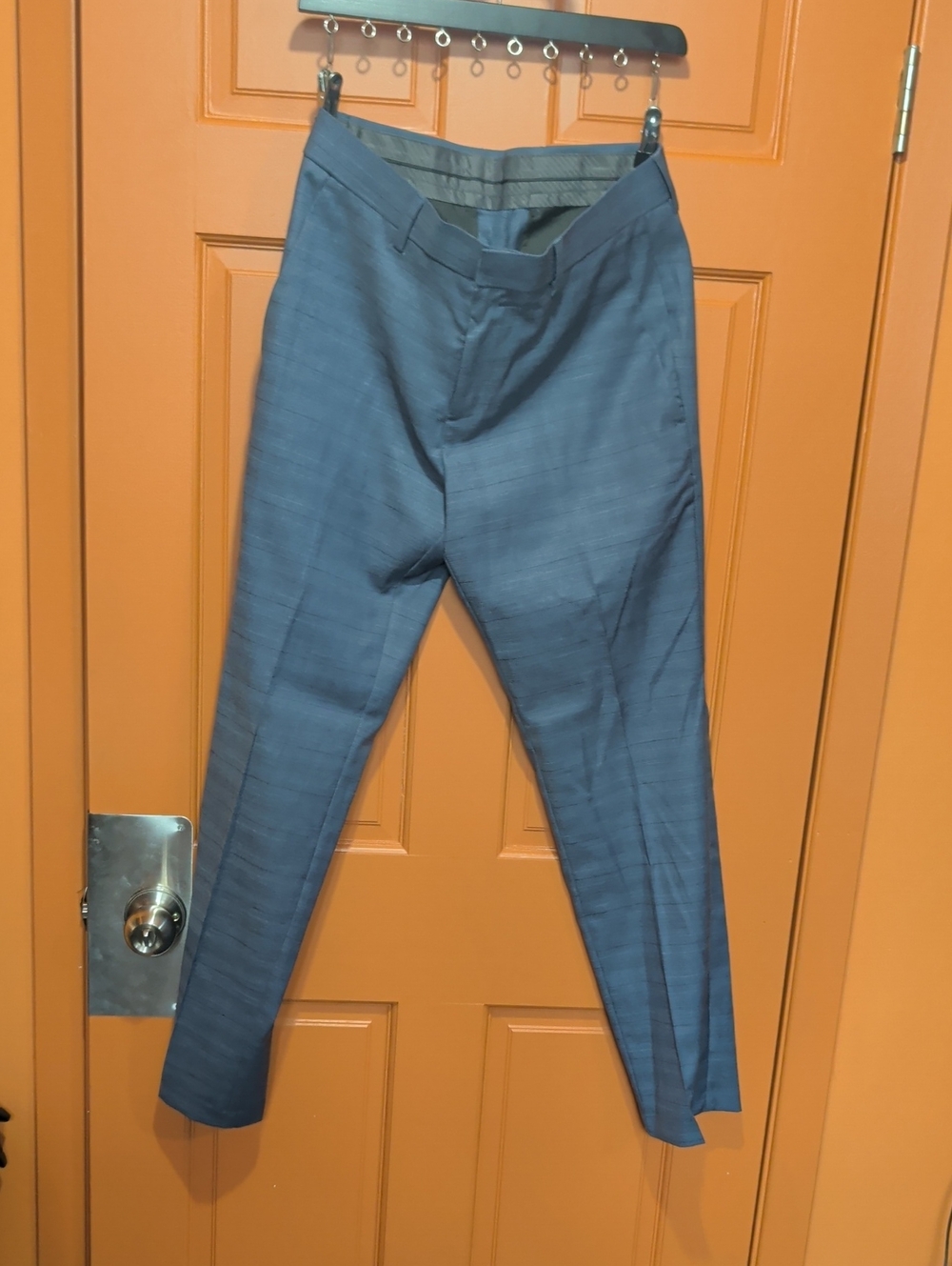 Kenneth Cole 30x29 Slim Fit Gray-Blue Dress Pants